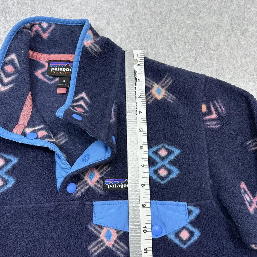 Patagonia Lightweight Synchilla Snap T Pullover Women Small Geometric Aztec SSNE